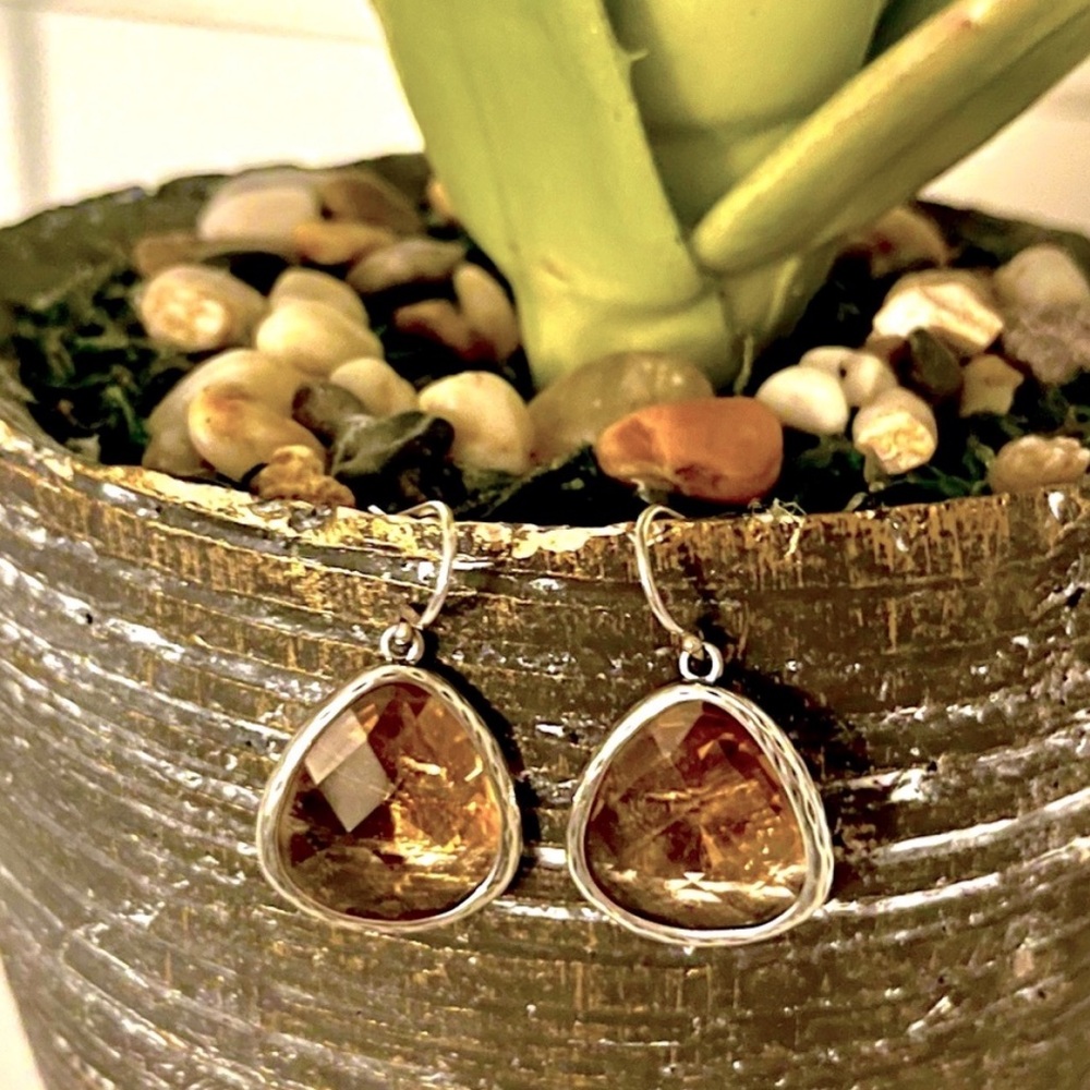 RARE Silpada Vintage Sterling Silver
Citrine Sparking Earrings - Picture 4 of 7